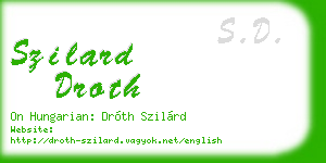 szilard droth business card